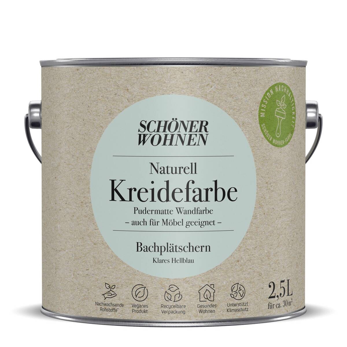 Schöner Wohnen Naturell Kreidefarbe Bachplätschern Edelmatt