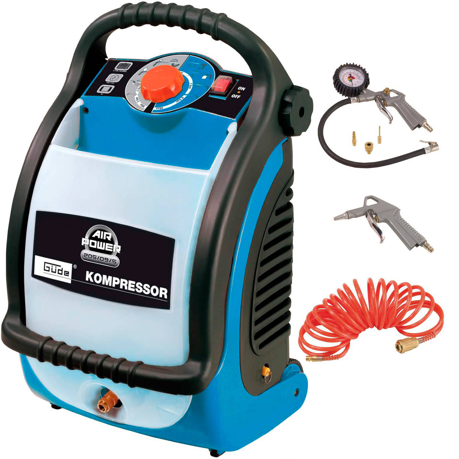 Güde ölfrei Kompressor Airpower 205/09/5, Kolbenkompressor, Druckluft