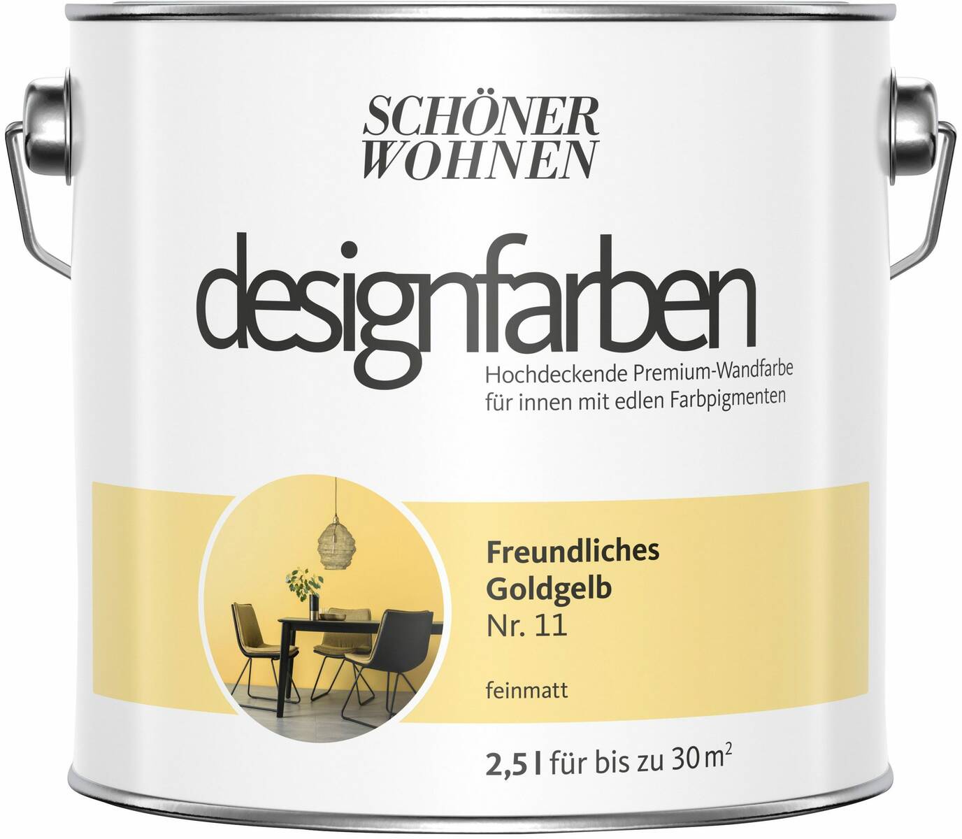 Schöner Wohnen designfarben Freundliches Goldgelb Nr. 11 Edelmatt