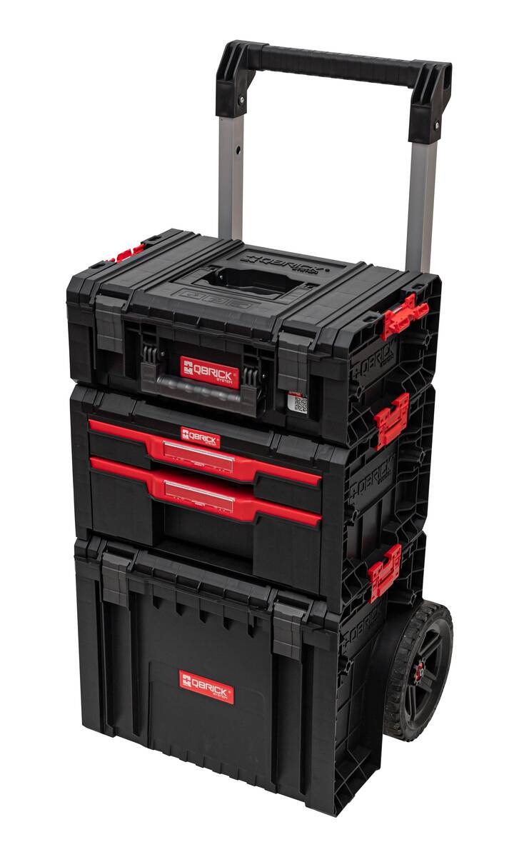 QBrick Werkstattwagen Werstattwagen 3er Set Schubladen Groß