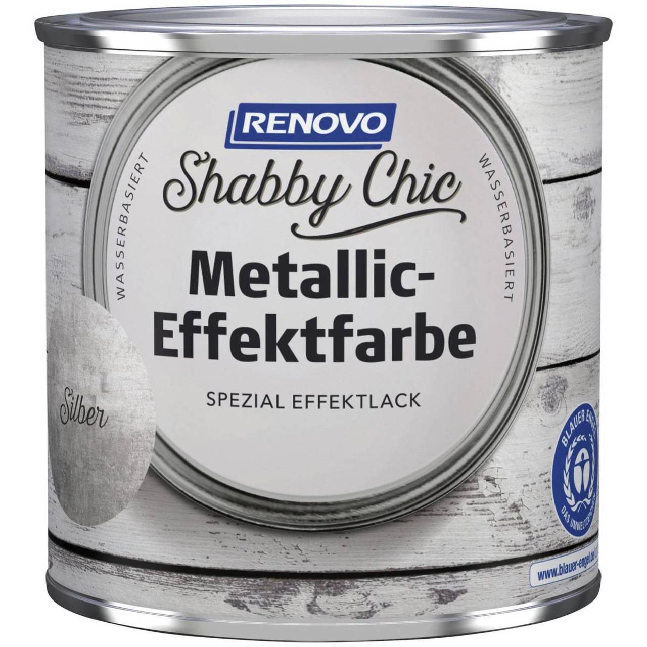 RENOVO Shabby Chic Effektfarbe Silber Seidenmatt