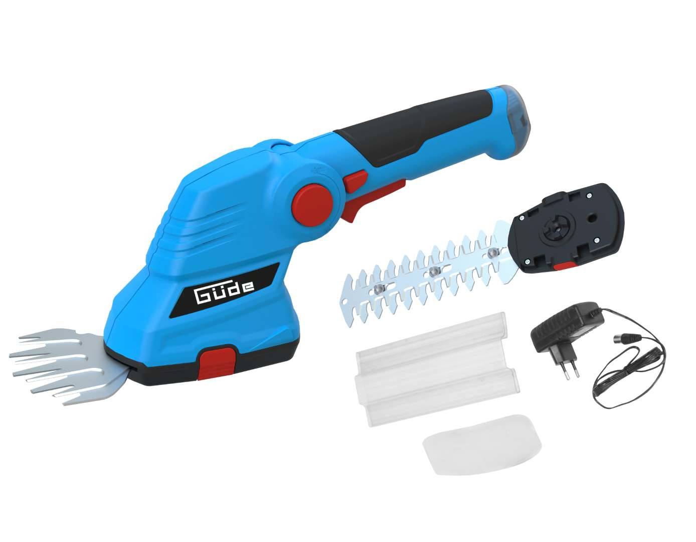 Güde Akku Heckenschere Rasenschere Grasschere Gartenpflegeset Li-Ion GPP 7.2 V