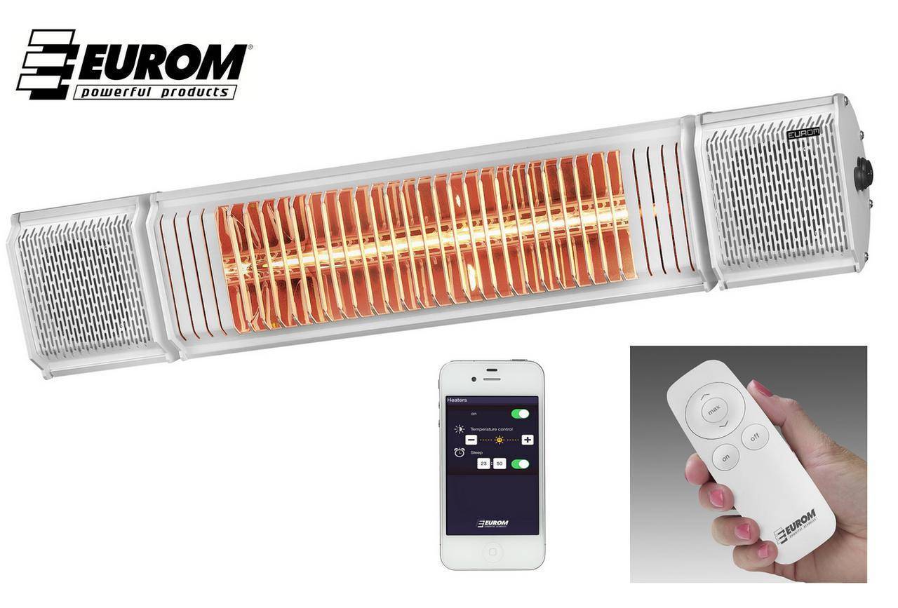 Eurom Heiztrahler Heat & Beat weiß 2 kW, mit Bluetooth Boxen, App-Steuerung