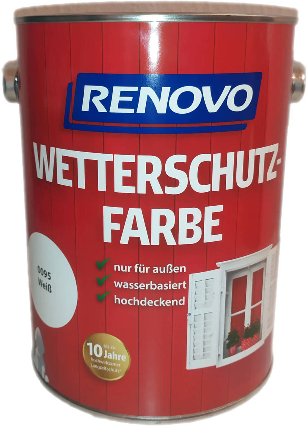 RENOVO Wetterschutzfarbe weiß 0095 Seidenmatt