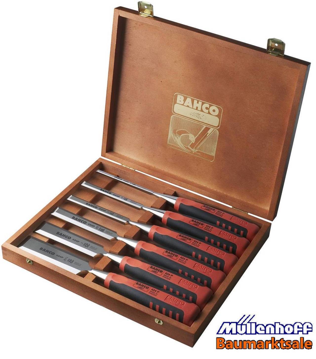 Bahco Stechbeitelsatz 6-teilig - Präzisionsgeschliffen - inkl. Holzkiste